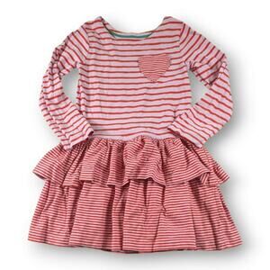 Mini Boden Striped Ruffle Skirt Dress Girls Size 4-5